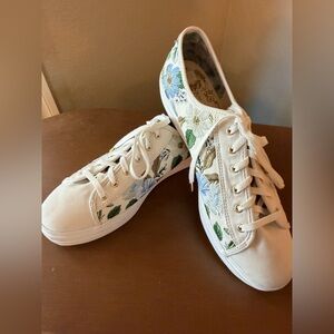 Keds Rifle Paper Co White Floral Canvas Sneakers